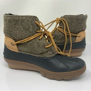 Sperry Women's Wool and Rubber Winter Boots - Tan and Black